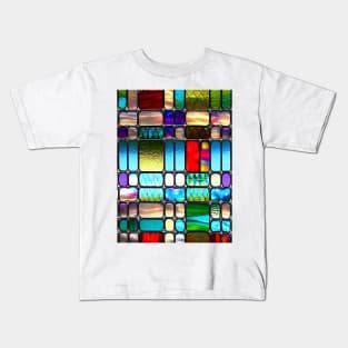 Colorful Patchwork, Stained Glass Pattern Kids T-Shirt